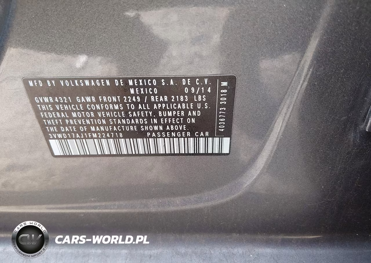 2015 Volkswagen Jetta 1.8T Sport VIN:3VWD17AJ1FM224718 - 9