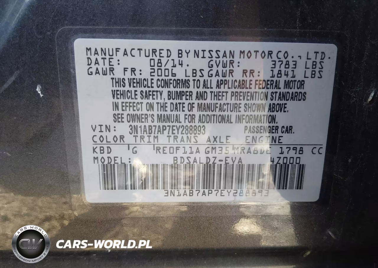 2014 Nissan Sentra Sv VIN:3N1AB7AP7EY288893 - 9