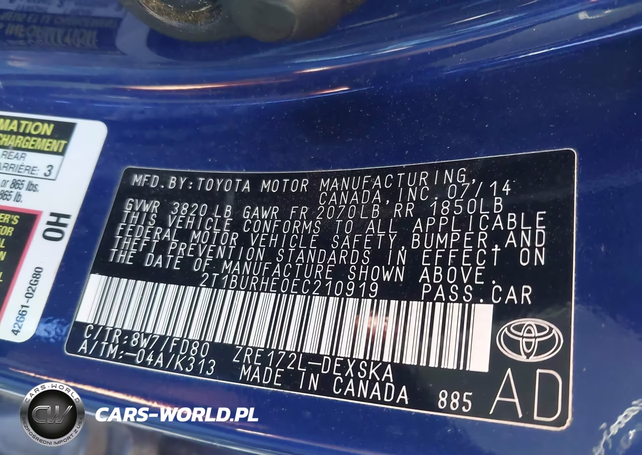 2014 Toyota Corolla S Plus VIN:2T1BURHE0EC210919 - 9