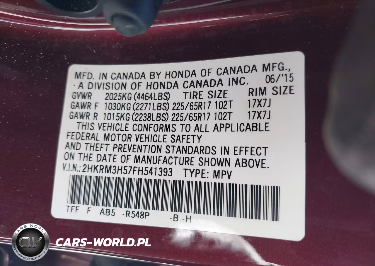 2015 Honda Cr-V Ex VIN:2HKRM3H57FH541393 - 9