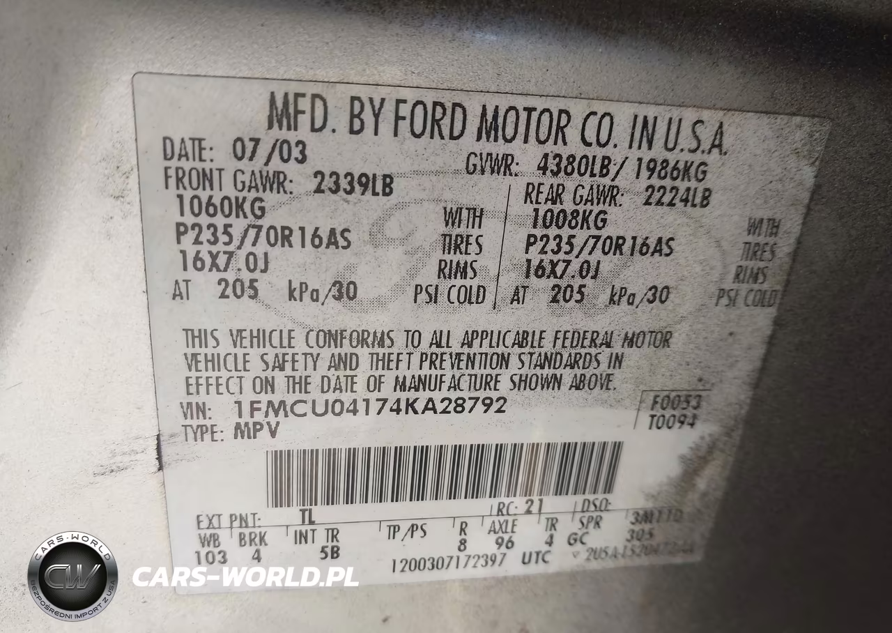 2004 Ford Escape Limited VIN:1FMCU04174KA28792 - 9