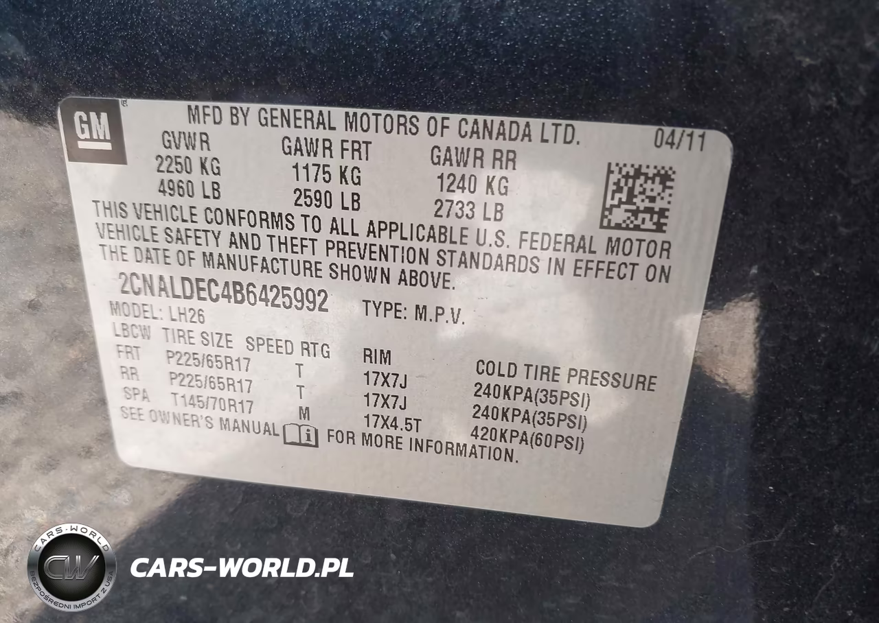 2011 Chevrolet Equinox 1Lt VIN:2CNALDEC4B6425992 - 9