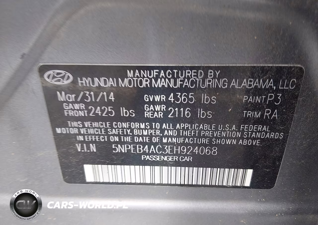 2014 Hyundai Sonata Gls VIN:5NPEB4AC3EH924068 - 12