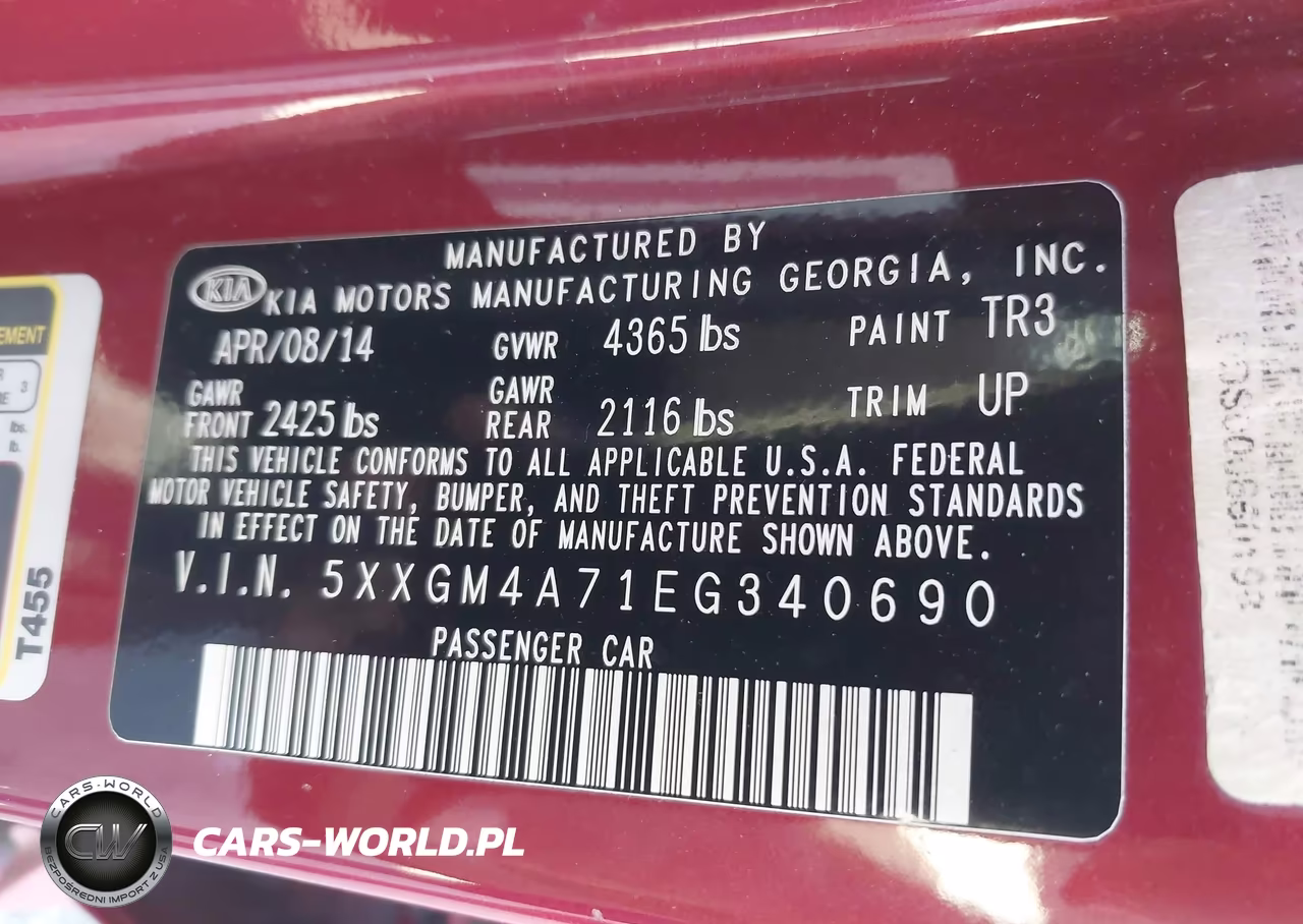 2014 Kia Optima Lx VIN:5XXGM4A71EG340690 - 9