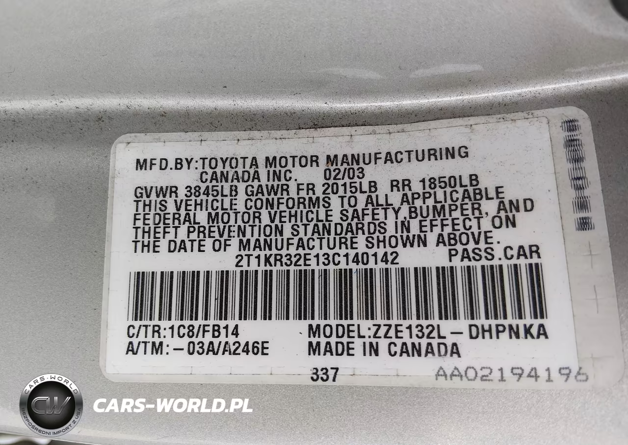 2003 Toyota Matrix Xr VIN:2T1KR32E13C140142 - 9