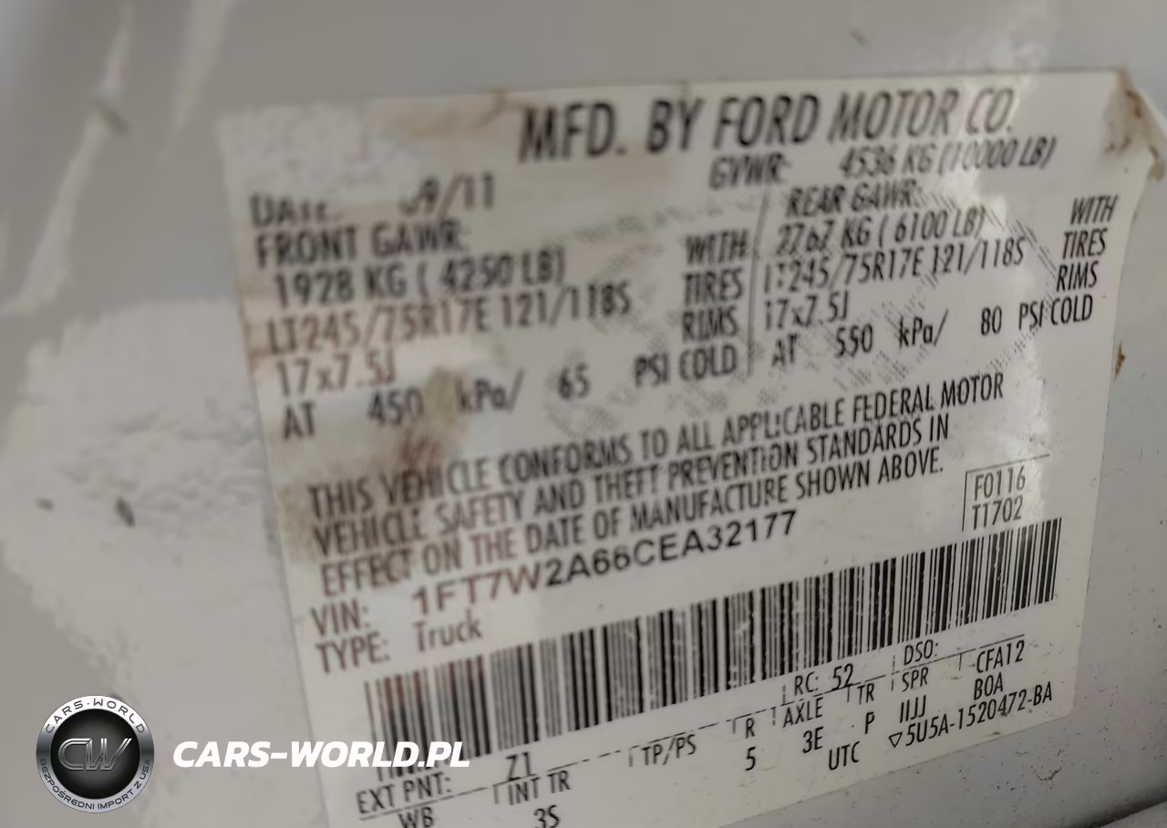 2012 Ford F-250 Xlt VIN:1FT7W2A66CEA32177 - 9