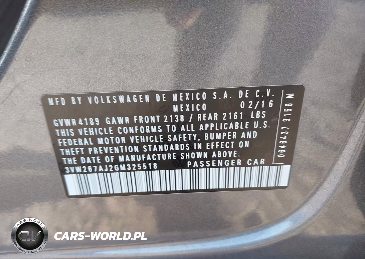 2016 Volkswagen Jetta 1.4T S VIN:3VW267AJ2GM325518 - 9