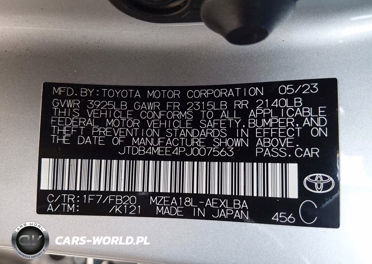 2023 Toyota Corolla Le VIN:JTDB4MEE4PJ007563 - 9