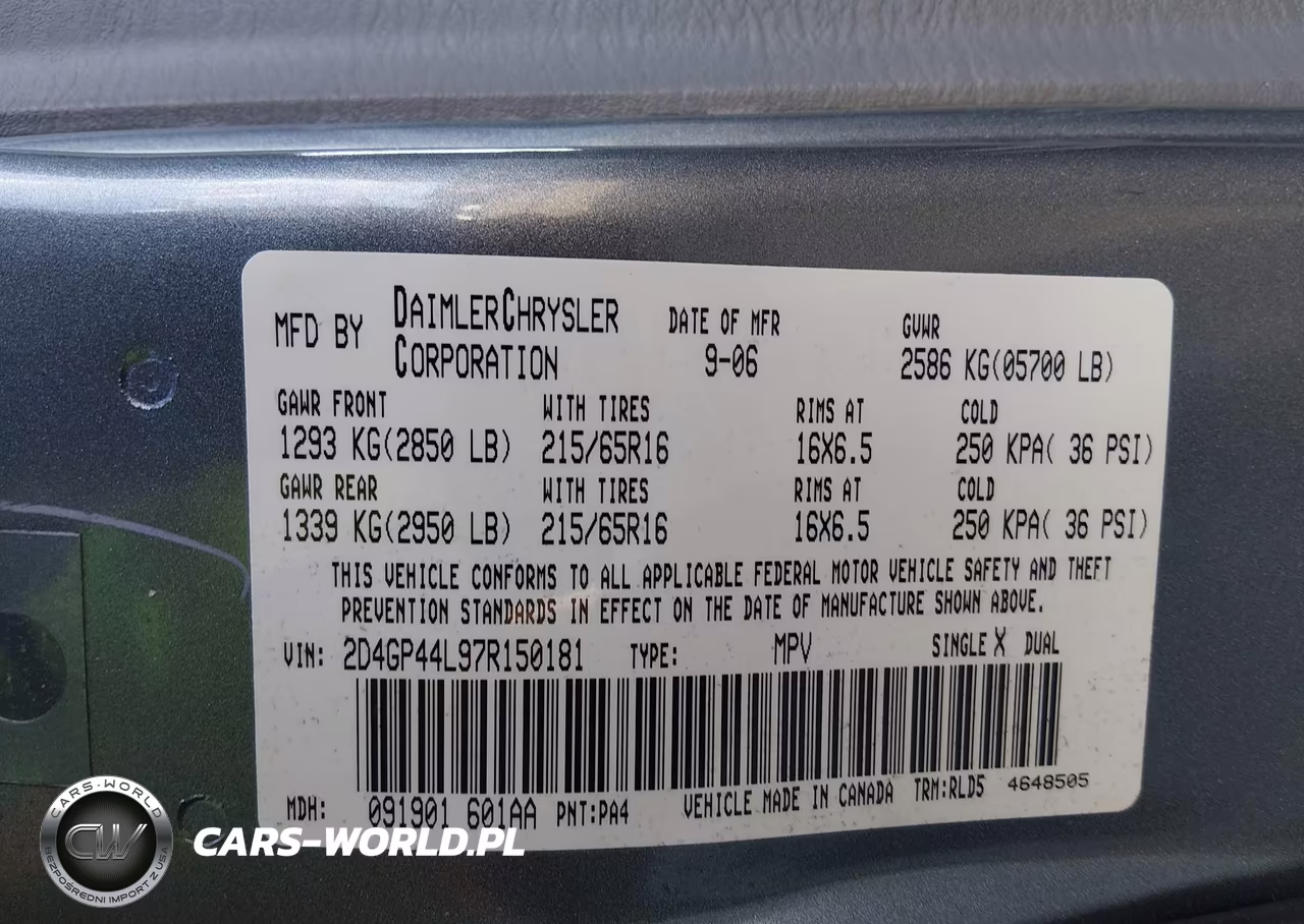 2007 Dodge Grand Caravan Sxt VIN:2D4GP44L97R150181 - 9