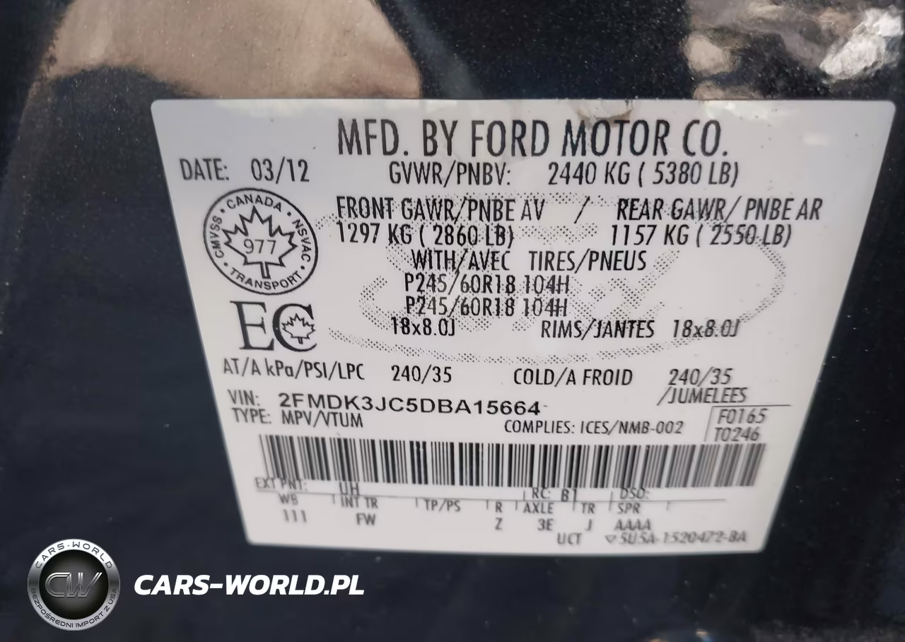 2013 Ford Edge Limited VIN:2FMDK3JC5DBA15664 - 9