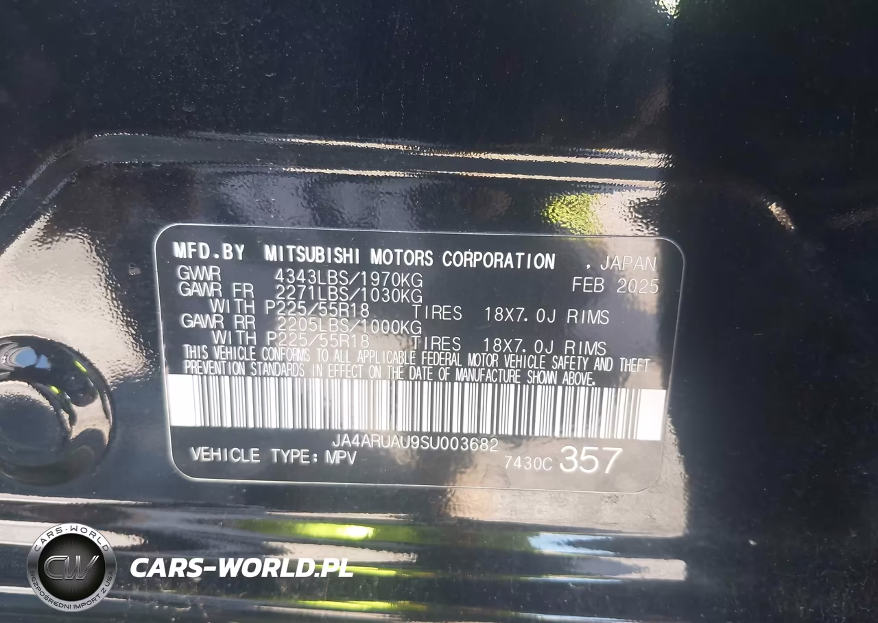 2025 Mitsubishi Outlander Sport 2.0 Es Awc-2.0 Le Awc-2.0 S Awc-2.0 Se Awc-2.0 Trail Edition Awc VIN:JA4ARUAU9SU003682 - 9