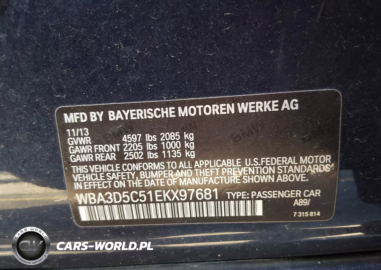 2014 BMW 328D xDrive VIN:WBA3D5C51EKX97681 - 9