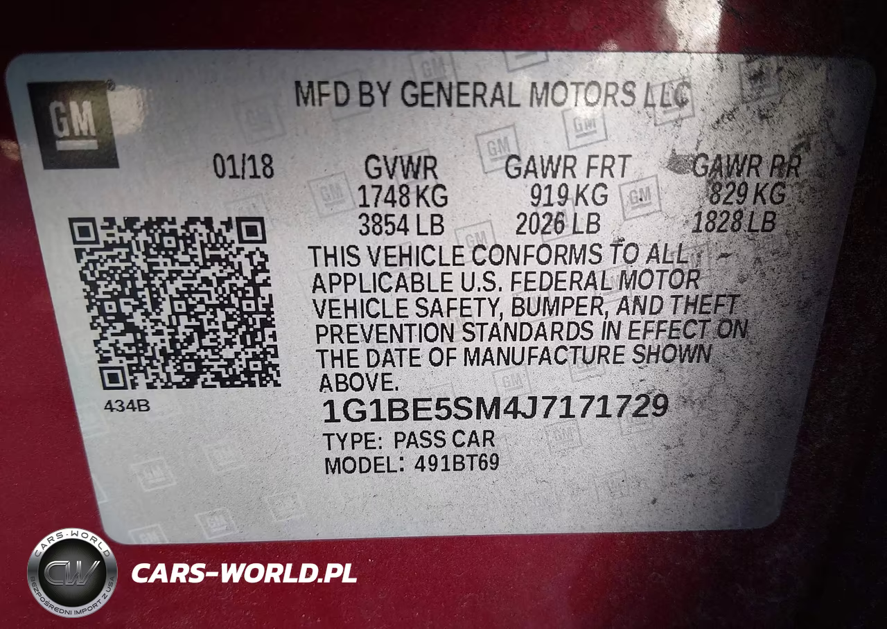 2018 Chevrolet Cruze Lt Auto VIN:1G1BE5SM4J7171729 - 9