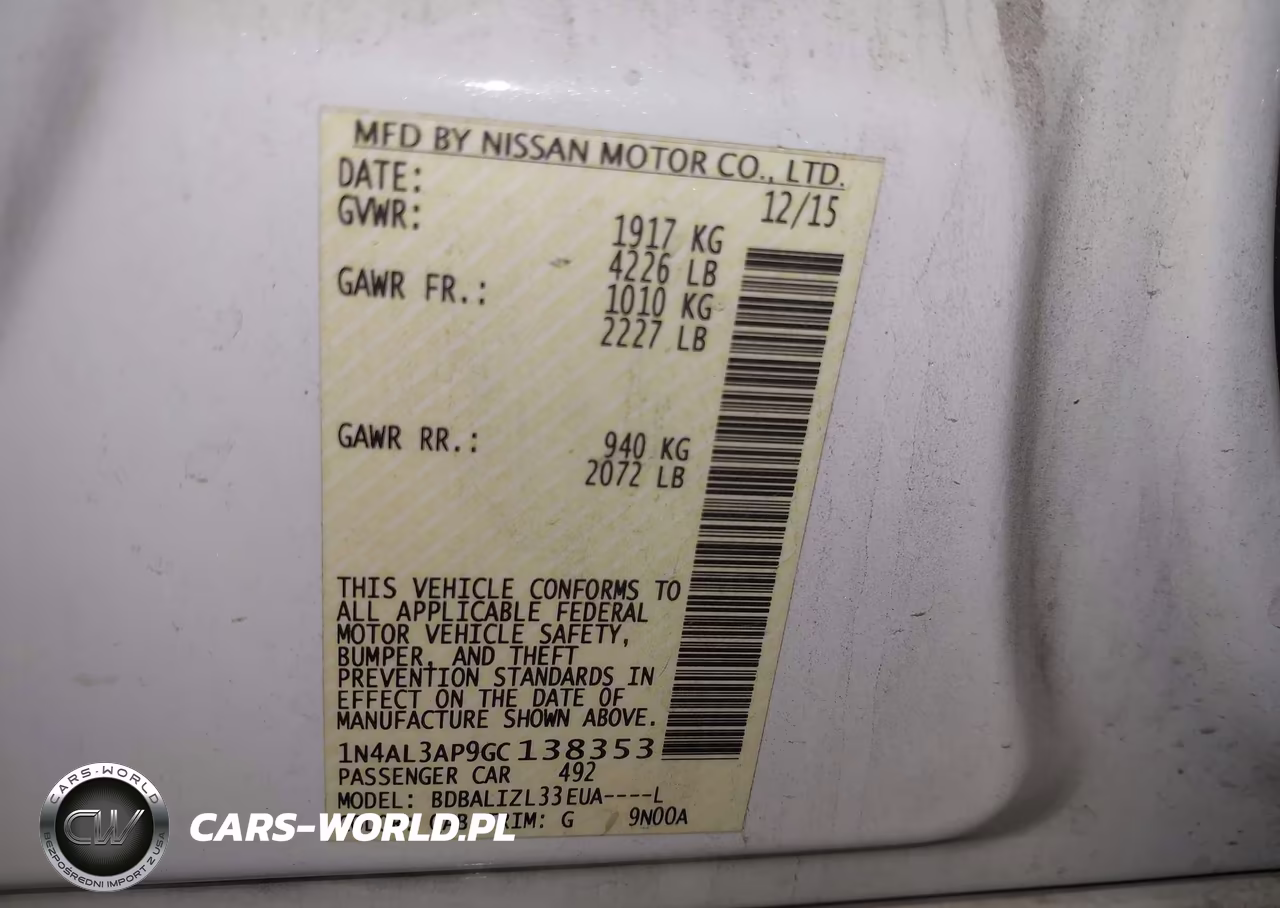 2016 Nissan Altima 2.5 Sv VIN:1N4AL3AP9GC138353 - 9