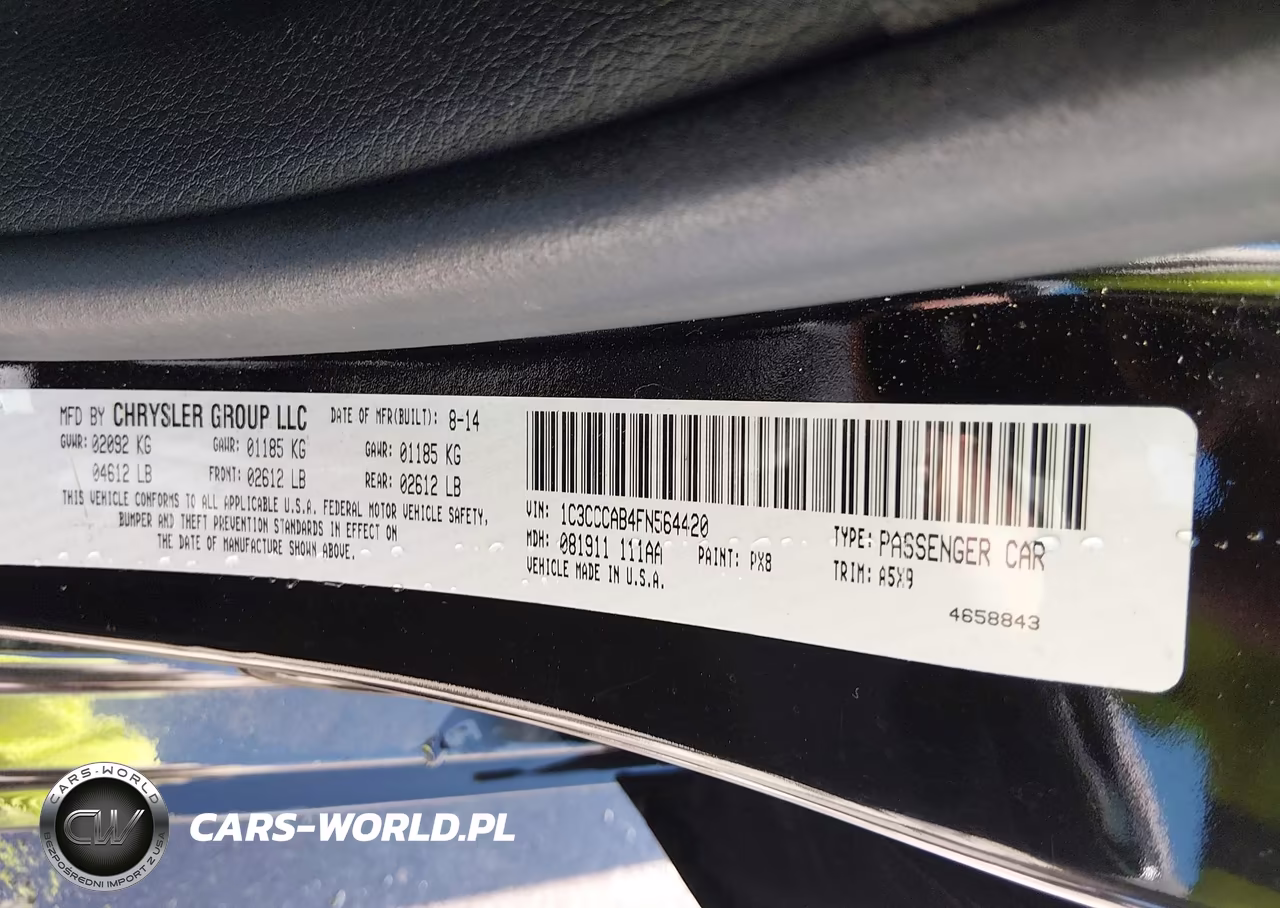 2015 Chrysler 200 Limited VIN:1C3CCCAB4FN564420 - 9