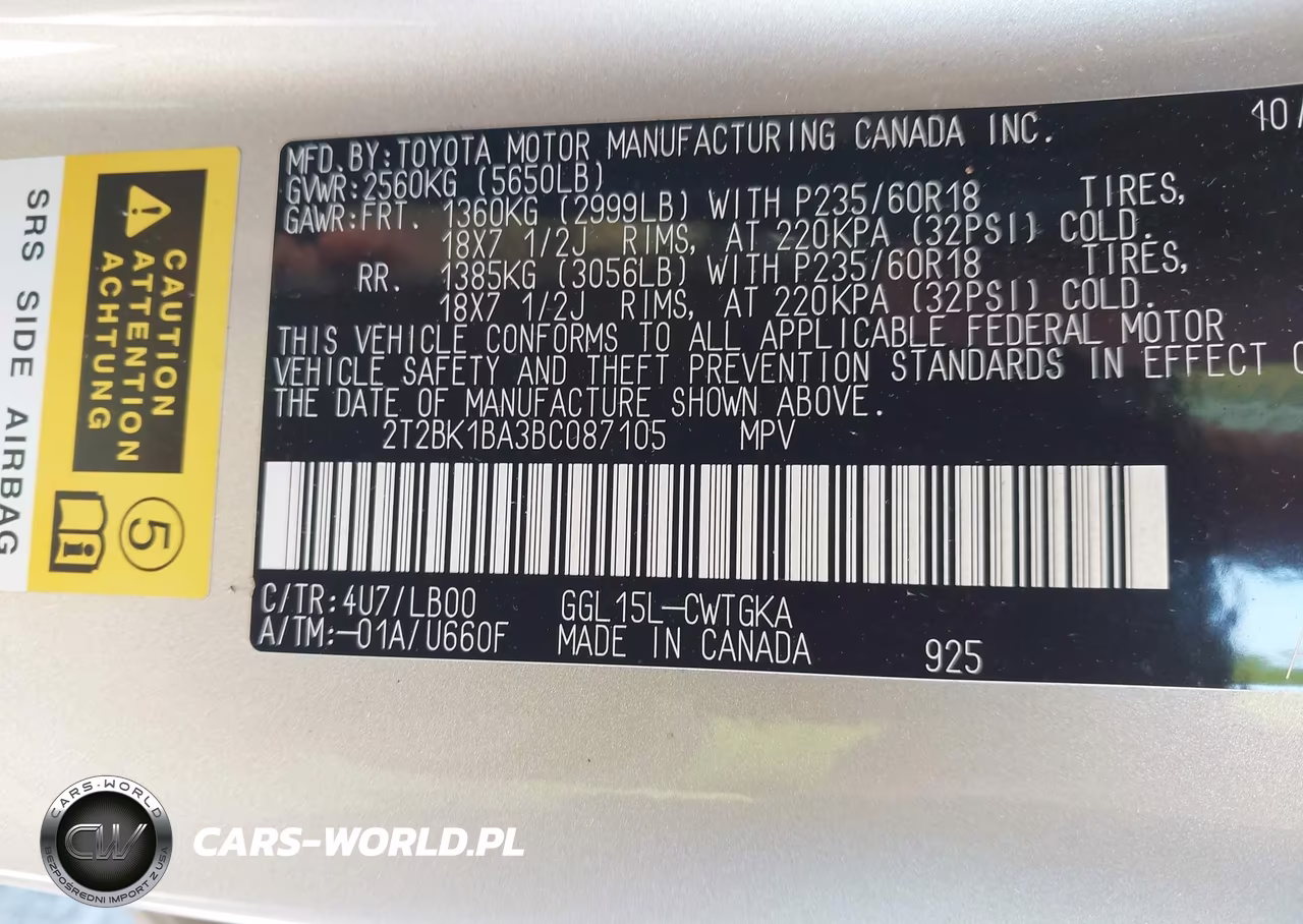 2011 Lexus Rx 350 VIN:2T2BK1BA3BC087105 - 9