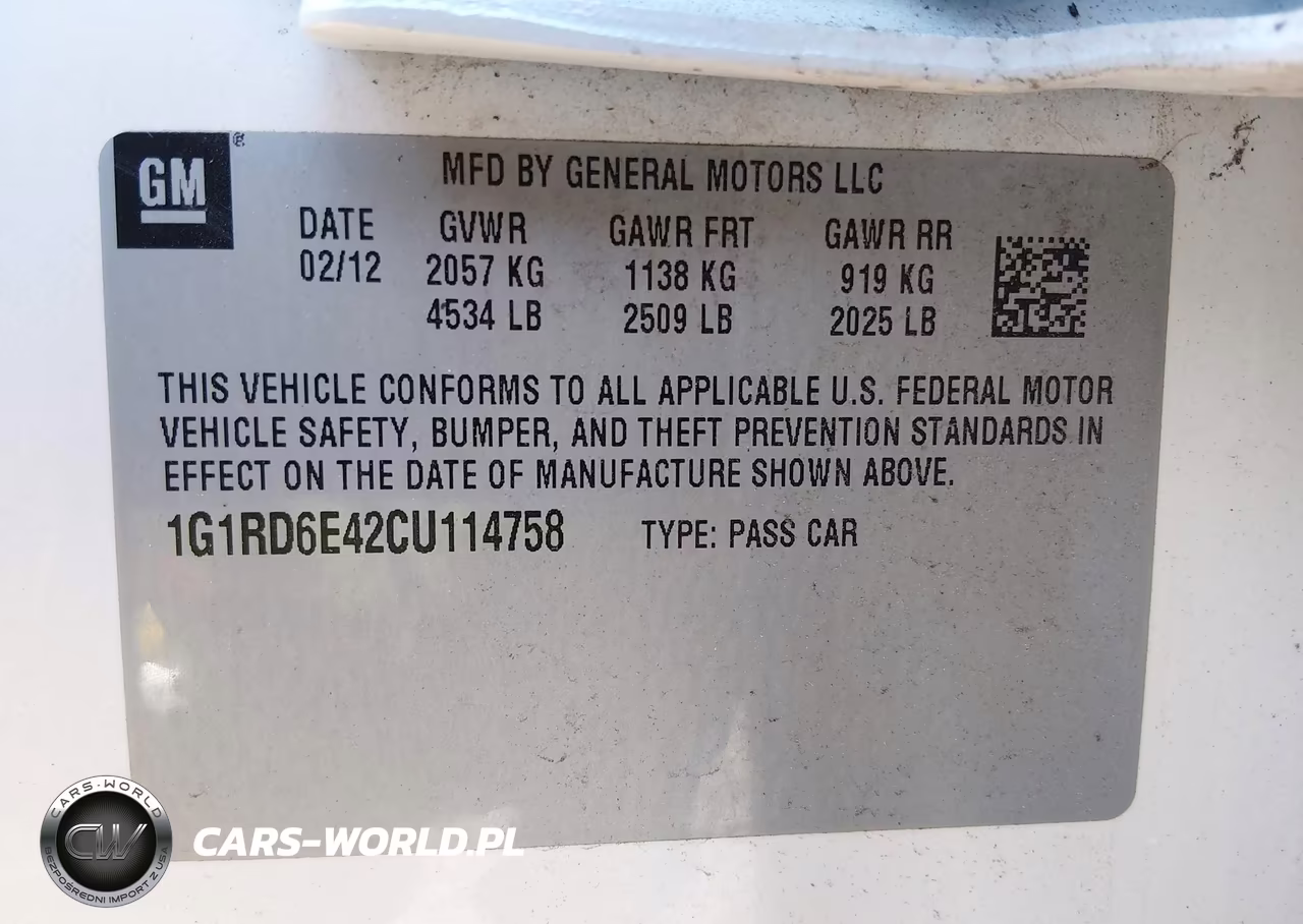 2012 Chevrolet Volt VIN:1G1RD6E42CU114758 - 9