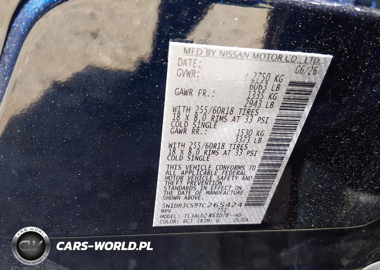 2026 Nissan Pathfinder Sl VIN:5N1DR3CS9TC265424 - 9