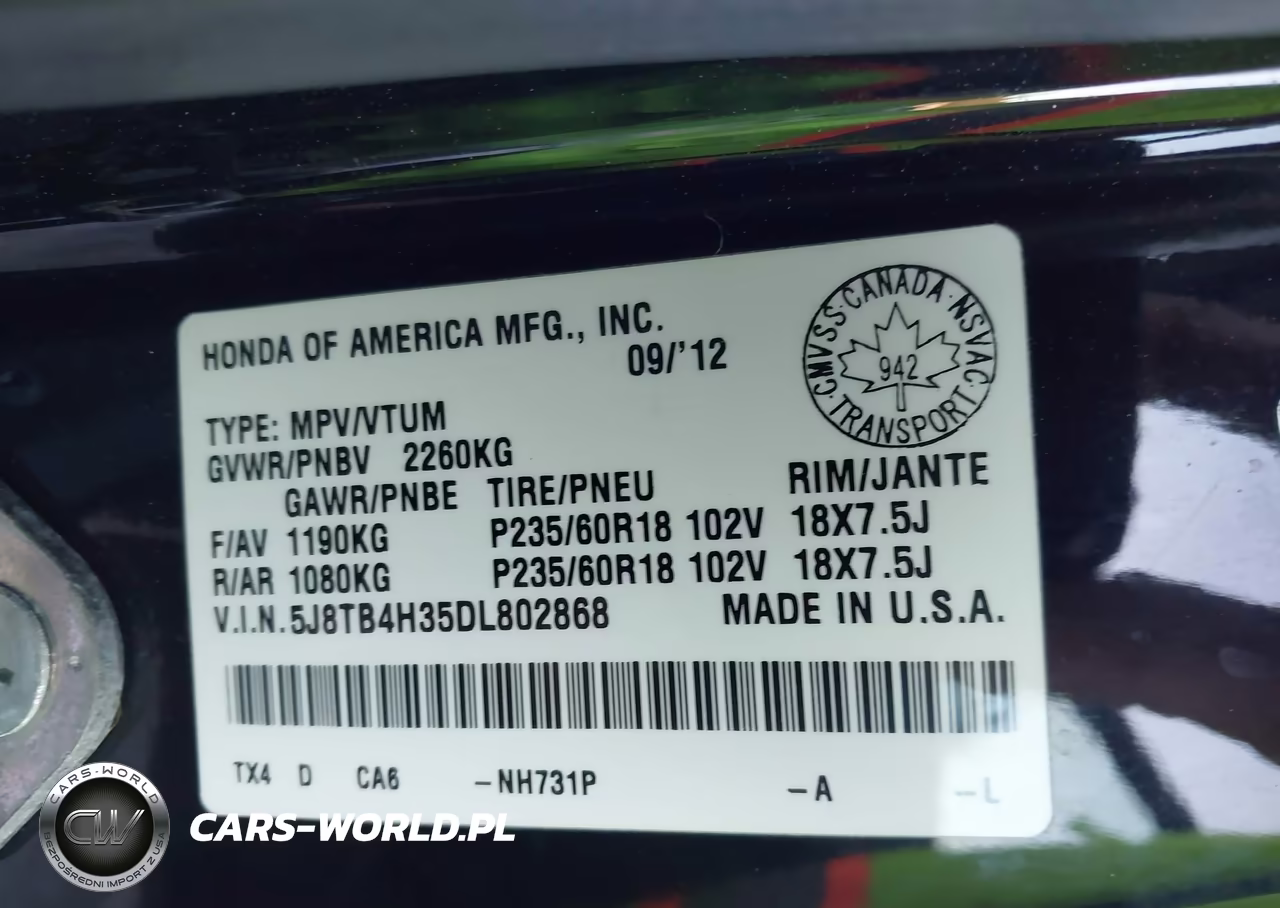 2013 Acura Rdx VIN:5J8TB4H35DL802868 - 9