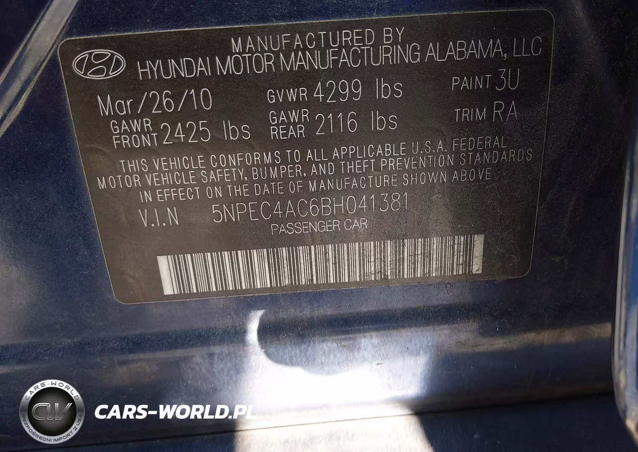 2011 Hyundai Sonata Se VIN:5NPEC4AC6BH041381 - 9
