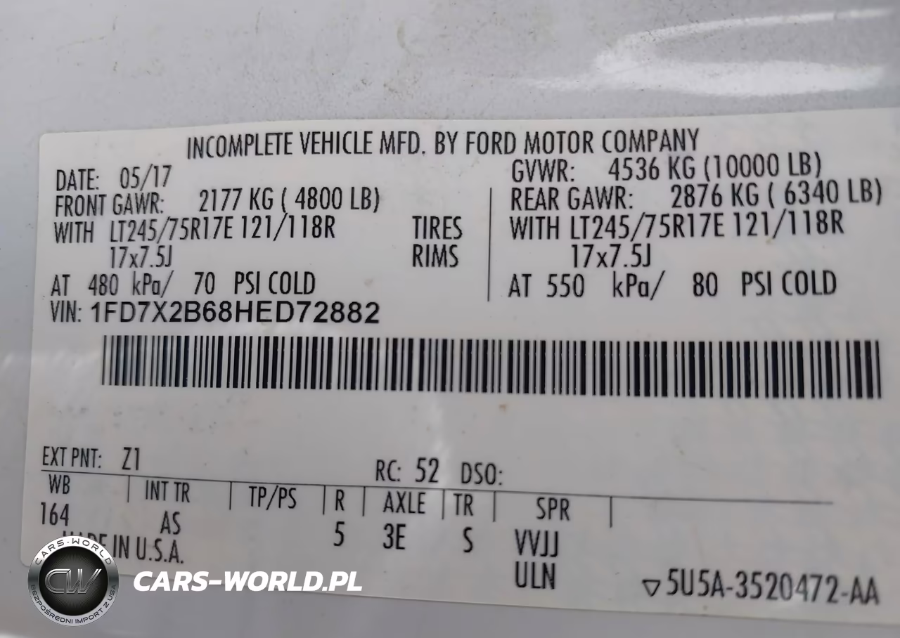 2017 Ford F-250 Xl VIN:1FD7X2B68HED72882 - 9