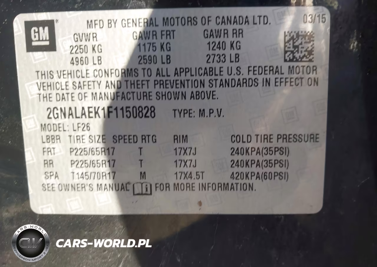 2015 Chevrolet Equinox Ls VIN:2GNALAEK1F1150828 - 9