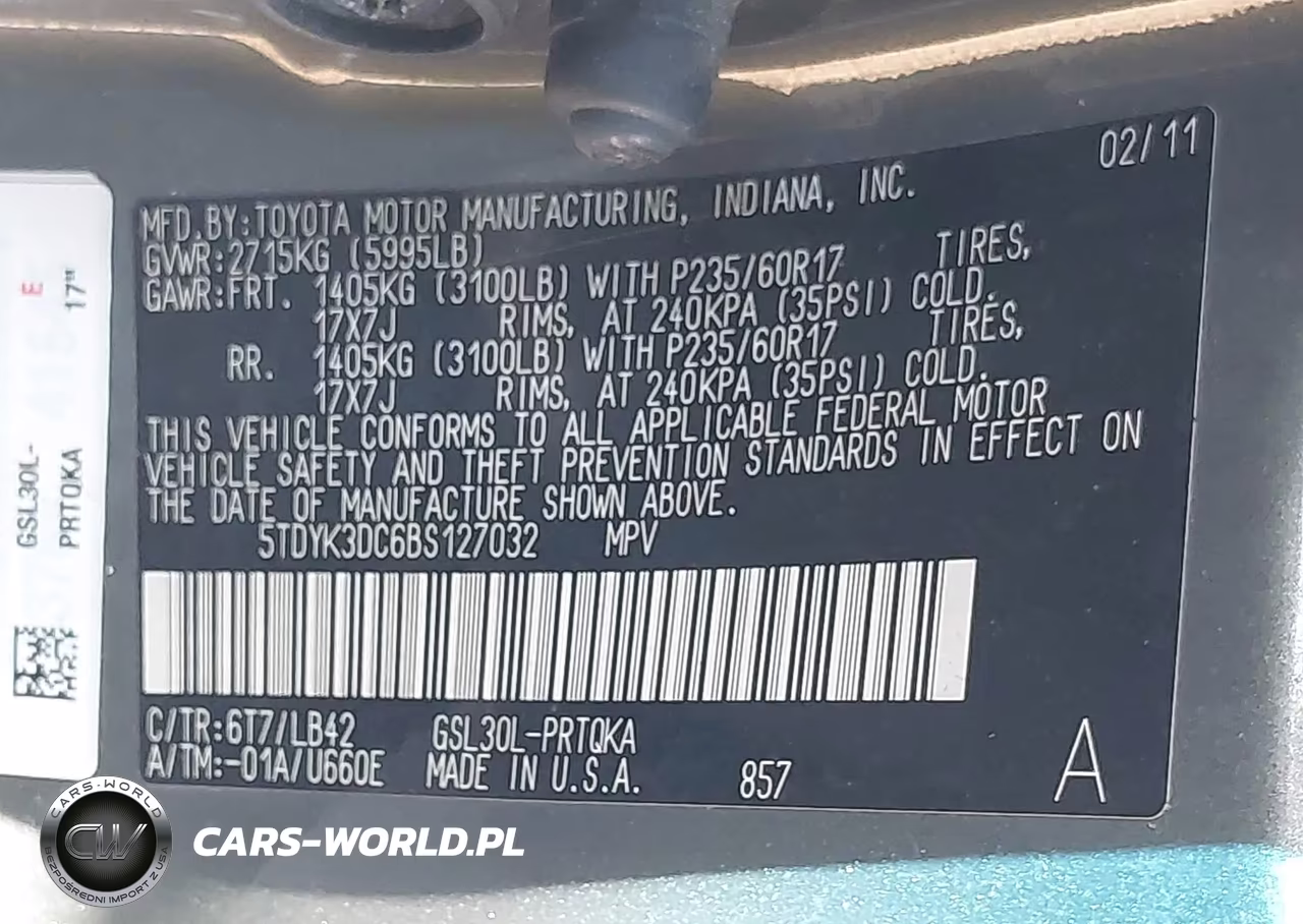 2011 Toyota Sienna Xle V6 VIN:5TDYK3DC6BS127032 - 9