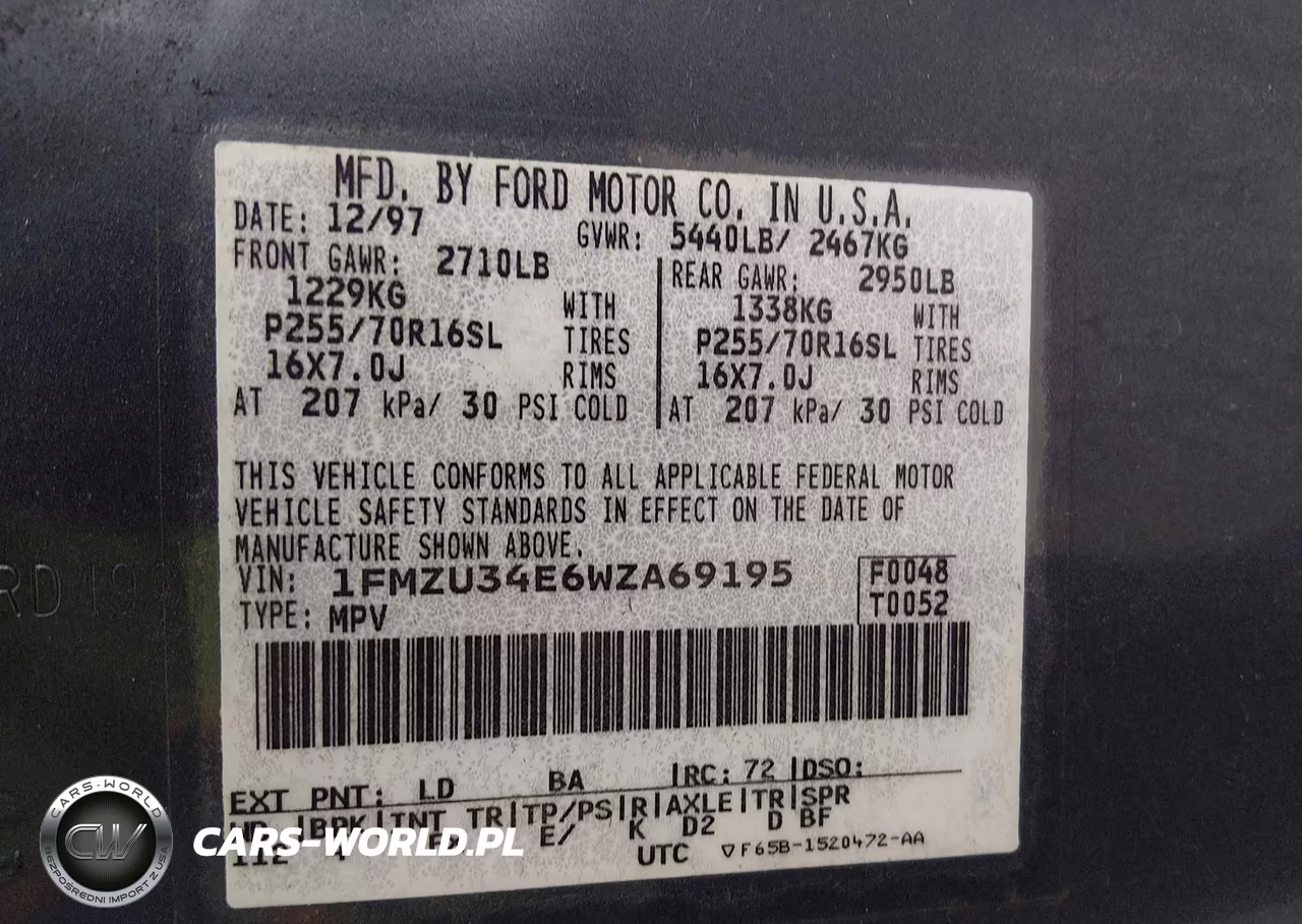 1998 Ford Explorer Eddie Bauer-Limited-Xl-Xlt VIN:1FMZU34E6WZA69195 - 9