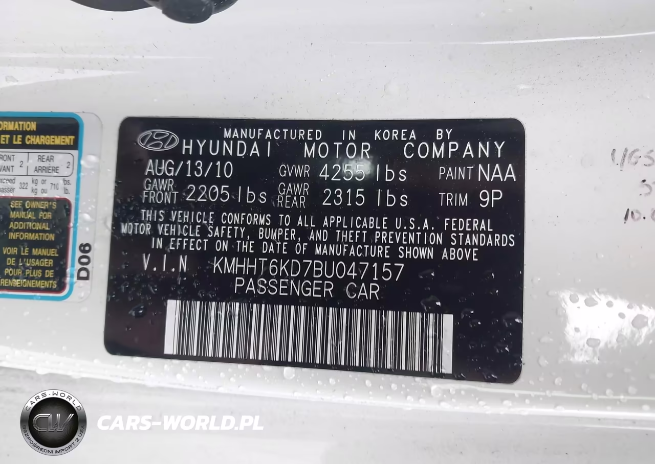 2011 Hyundai Genesis 2.0T VIN:KMHHT6KD7BU047157 - 9