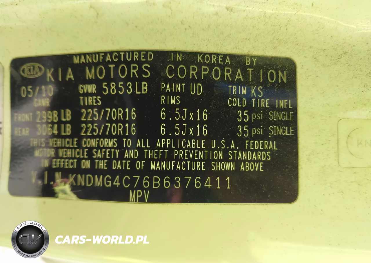 2011 Kia Sedona Lx VIN:KNDMG4C76B6376411 - 9