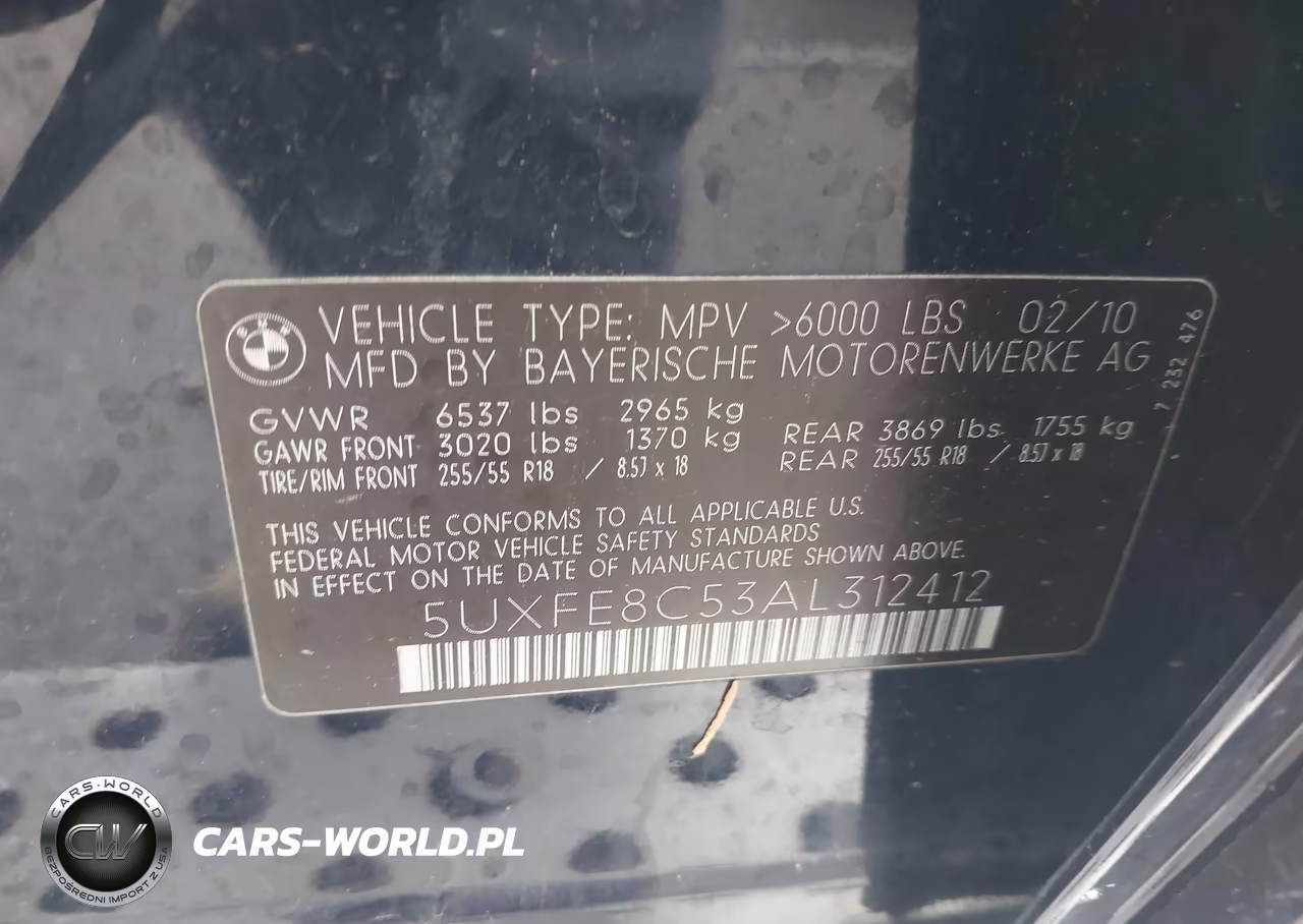 2010 BMW X5 xDrive48I VIN:5UXFE8C53AL312412 - 9
