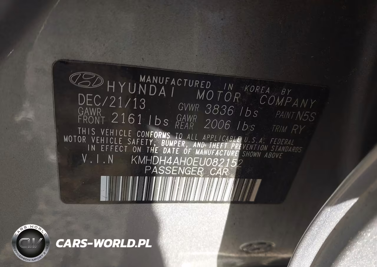 2014 Hyundai Elantra Sport VIN:KMHDH4AH0EU082152 - 9