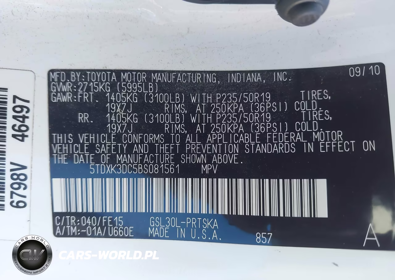 2011 Toyota Sienna Se VIN:5TDXK3DC5BS081561 - 9