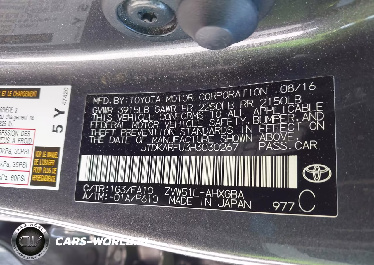 2017 Toyota Prius Three VIN:JTDKARFU3H3030267 - 9