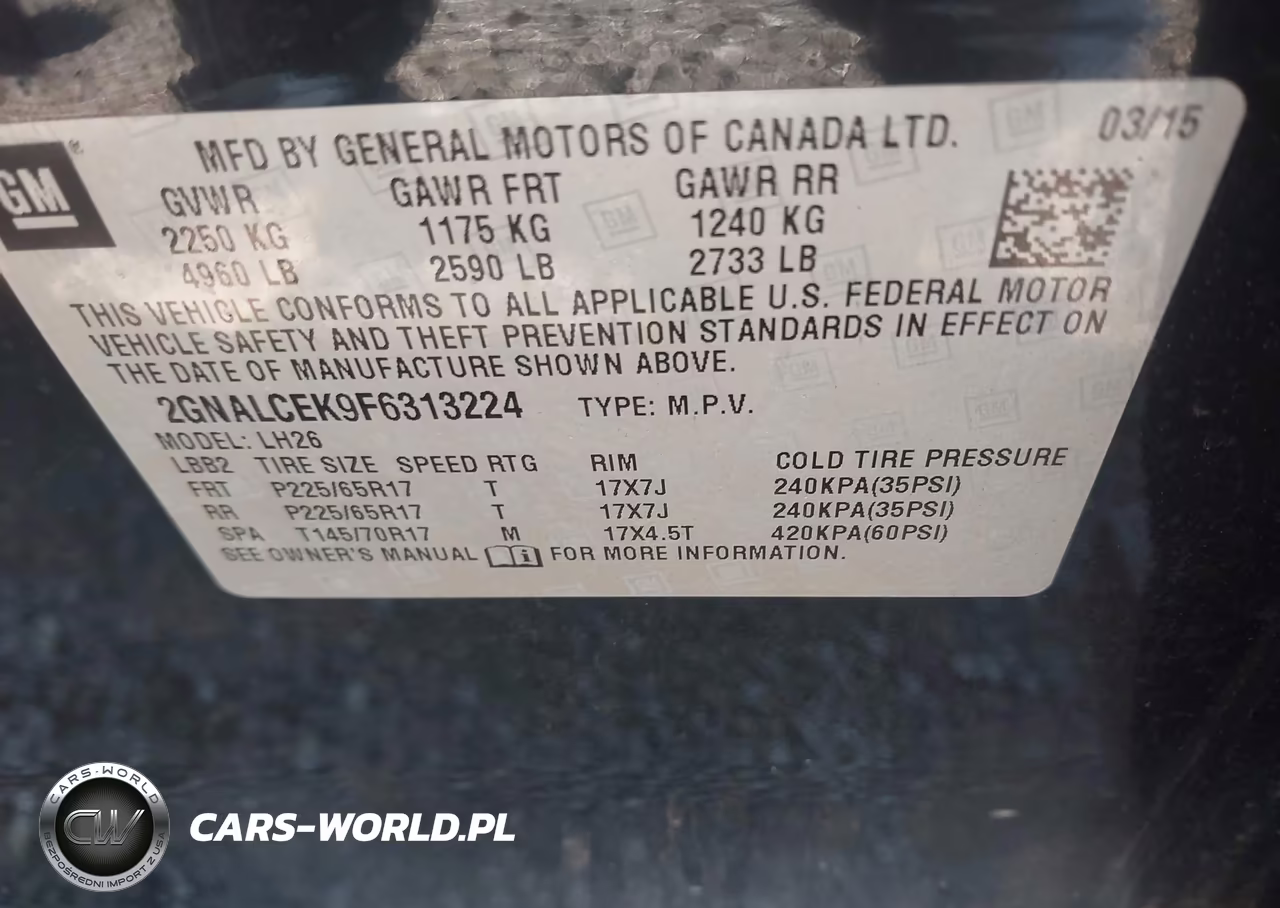 2015 Chevrolet Equinox 2Lt VIN:2GNALCEK9F6313224 - 9