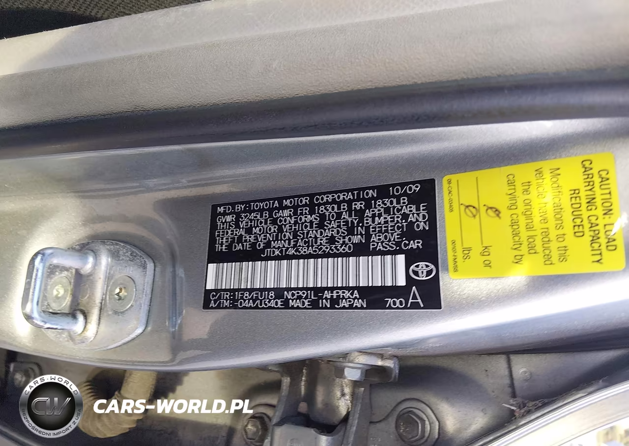 2010 Toyota Yaris VIN:JTDKT4K38A5293360 - 9