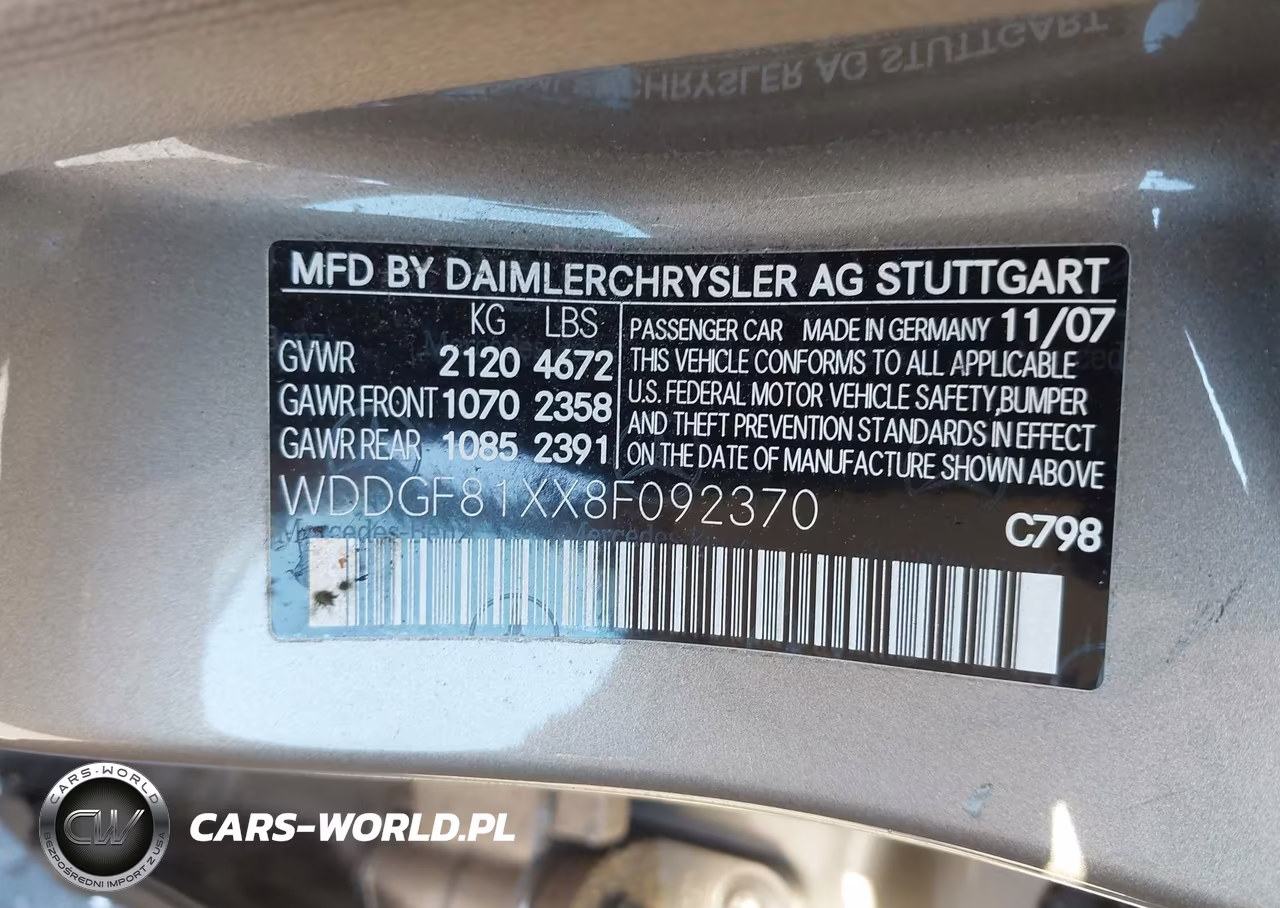 2008 Mercedes-Benz C 300 Luxury 4Matic-Sport 4Matic VIN:WDDGF81XX8F092370 - 9