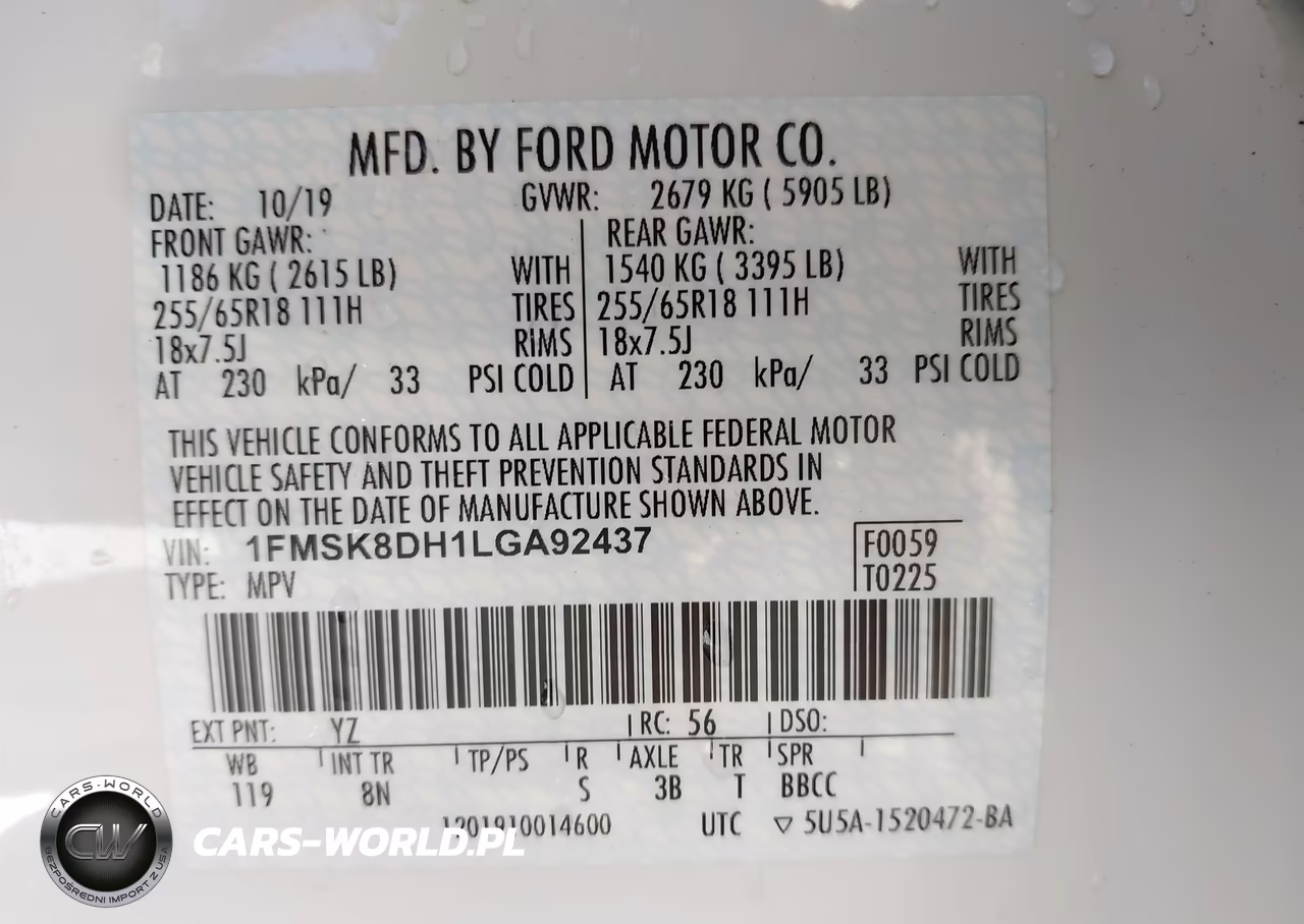 2020 Ford Explorer Xlt VIN:1FMSK8DH1LGA92437 - 9