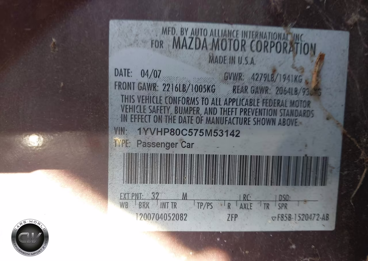 2007 Mazda Mazda6 I Sport Ve VIN:1YVHP80C575M53142 - 9
