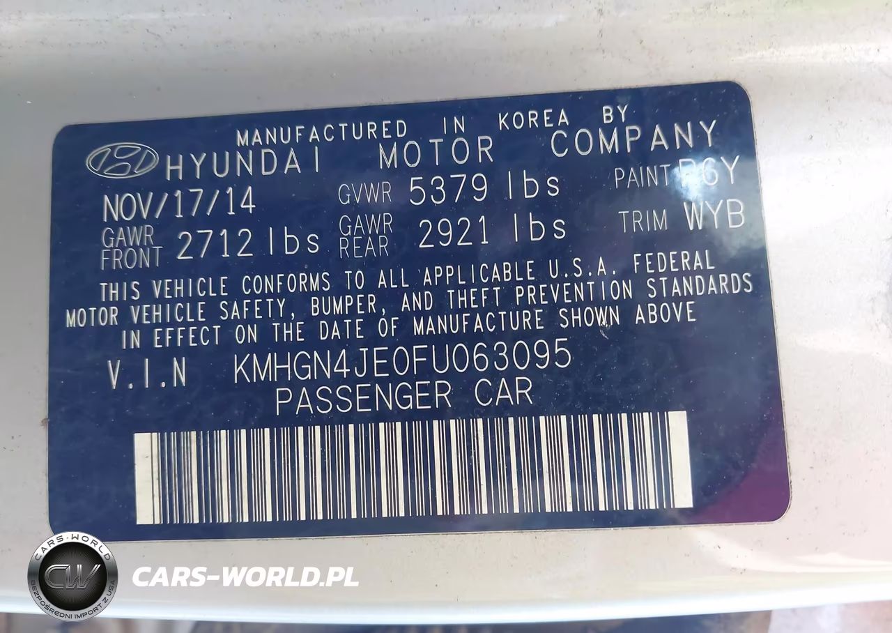 2015 Hyundai Genesis 3.8 VIN:KMHGN4JE0FU063095 - 9