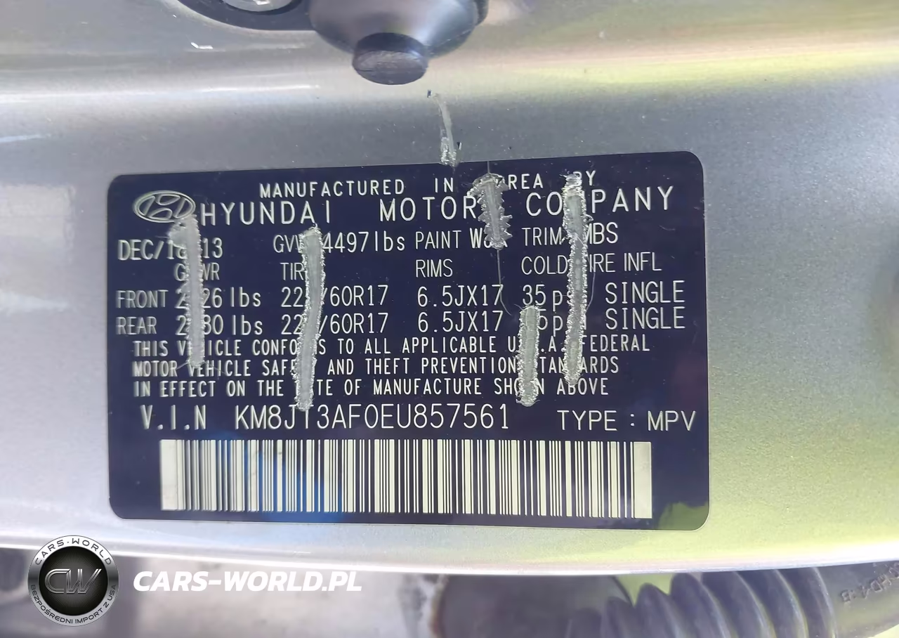 2014 Hyundai Tucson Gls VIN:KM8JT3AF0EU857561 - 9