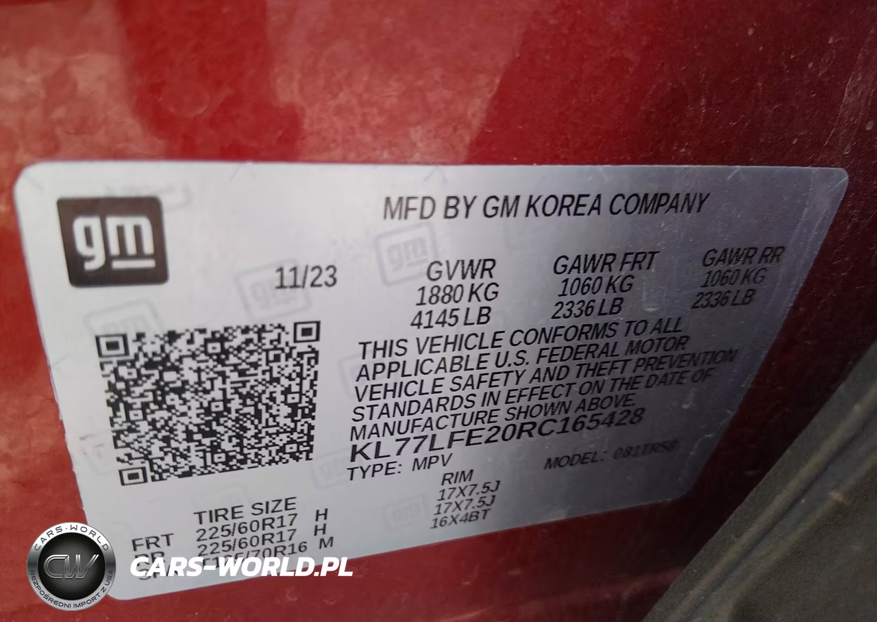 2024 Chevrolet Trax Fwd Sp VIN:KL77LFE20RC165428 - 9