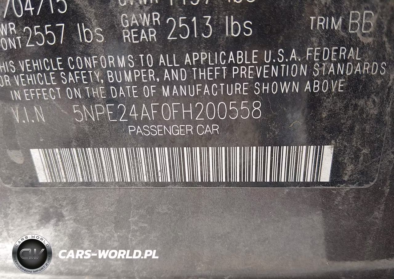 2015 Hyundai Sonata Se VIN:5NPE24AF0FH200558 - 9