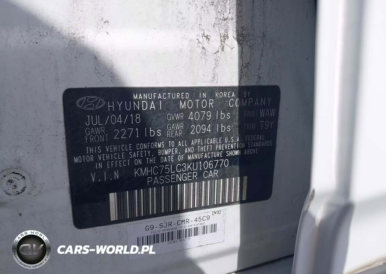 2019 Hyundai Ioniq Hybrid Sel VIN:KMHC75LC3KU106770 - 9