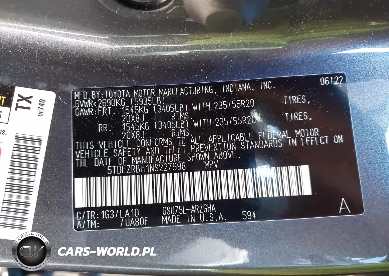 2022 Toyota Highlander Platinum VIN:5TDFZRBH1NS227998 - 9
