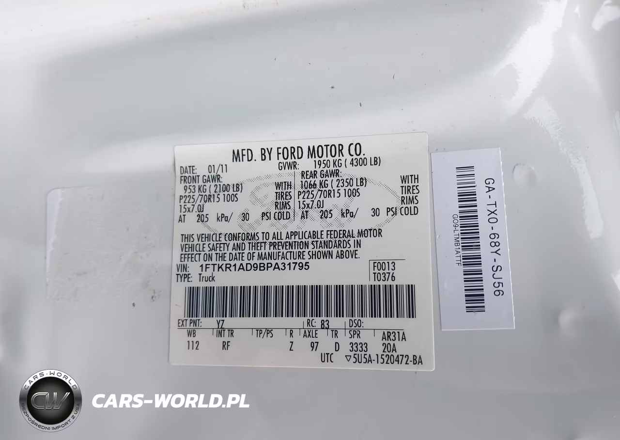2011 Ford Ranger Xl VIN:1FTKR1AD9BPA31795 - 9