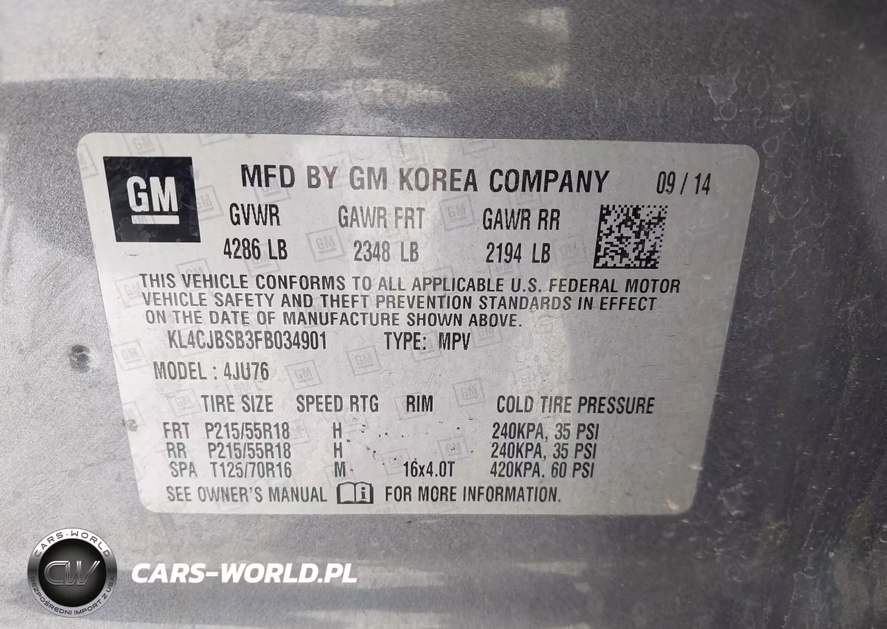 2015 Buick Encore Convenience VIN:KL4CJBSB3FB034901 - 9