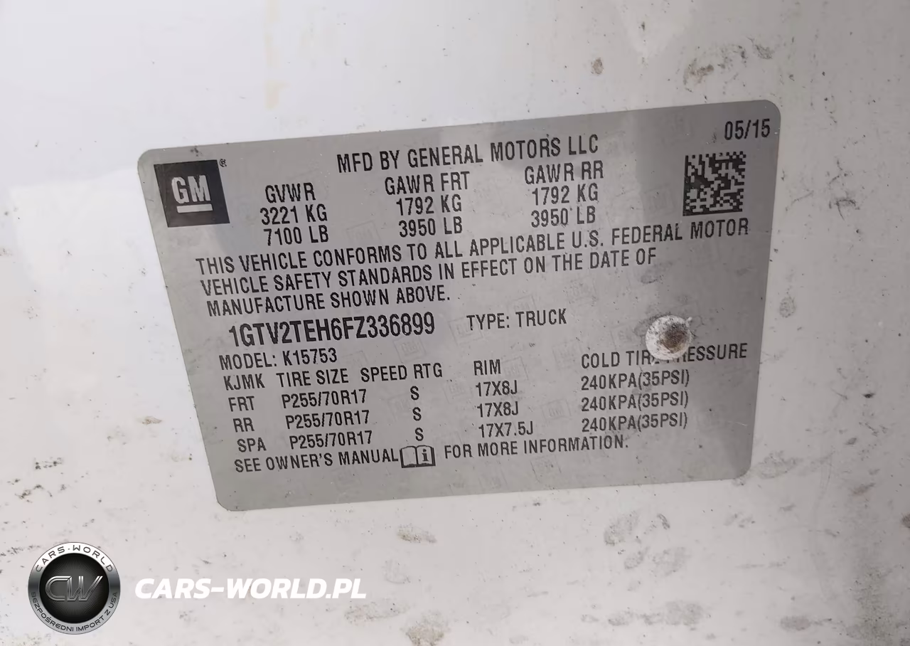 2015 GMC Sierra 1500 VIN:1GTV2TEH6FZ336899 - 9
