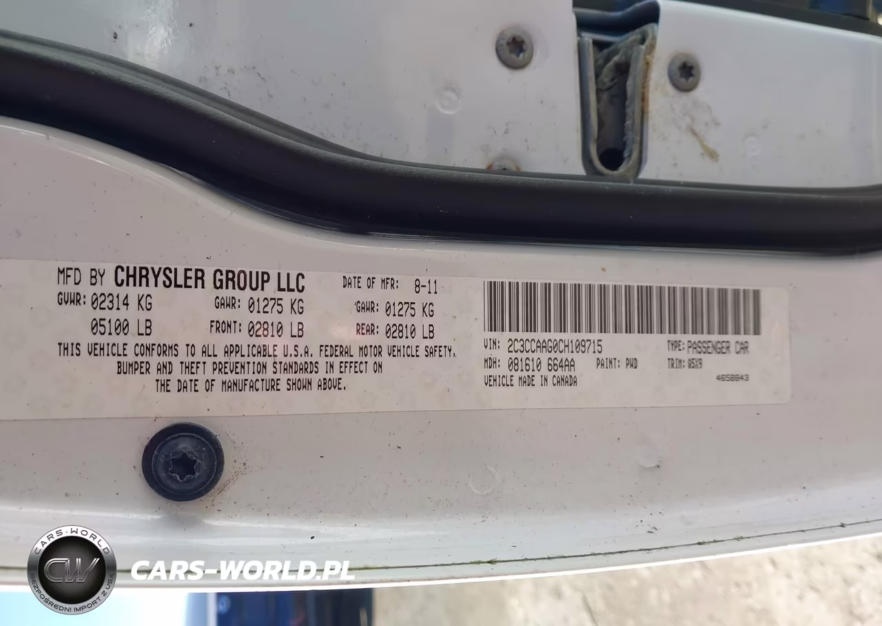 2012 Chrysler 300 VIN:2C3CCAAG0CH109715 - 9