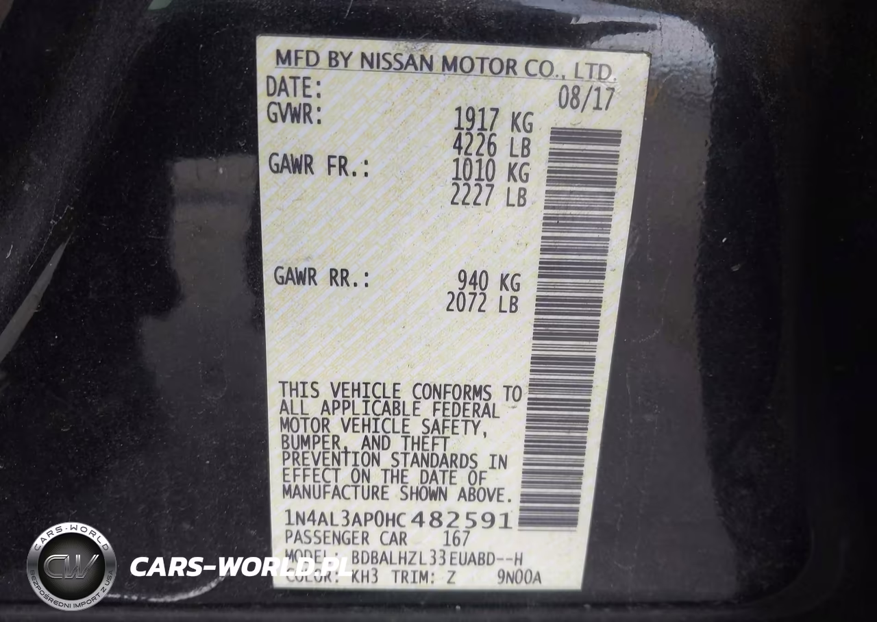 2017 Nissan Altima 2.5 Sr VIN:1N4AL3AP0HC482591 - 9